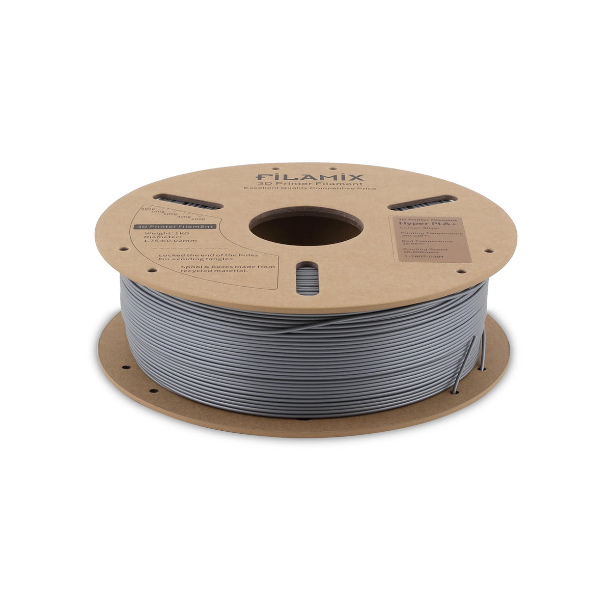 Filamix Hyper PLA+ Filament Gümüş 1.75 mm 1 Kg