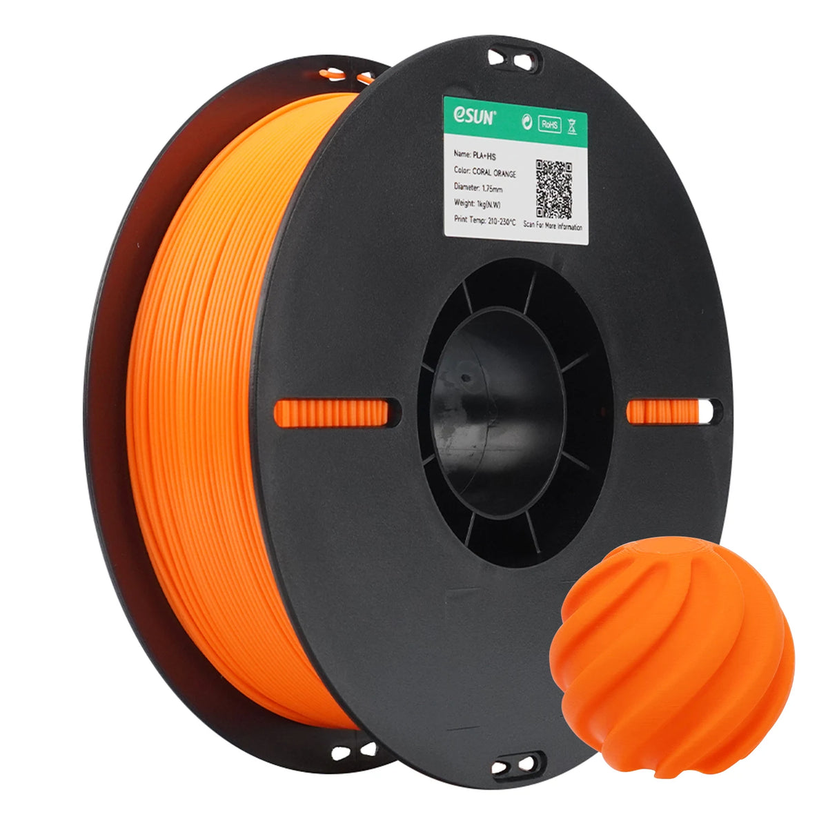 eSUN PLA+HS Filament Mercan Turuncu 1.75 mm 1 Kg